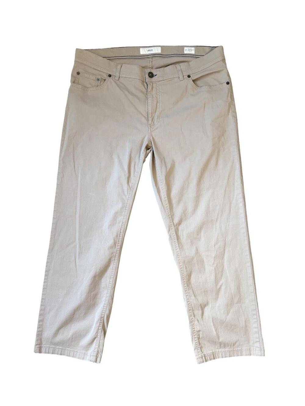 Brax Feel Good Cooper Fancy Light Beige Khaki Size 38x26 Chino Pants